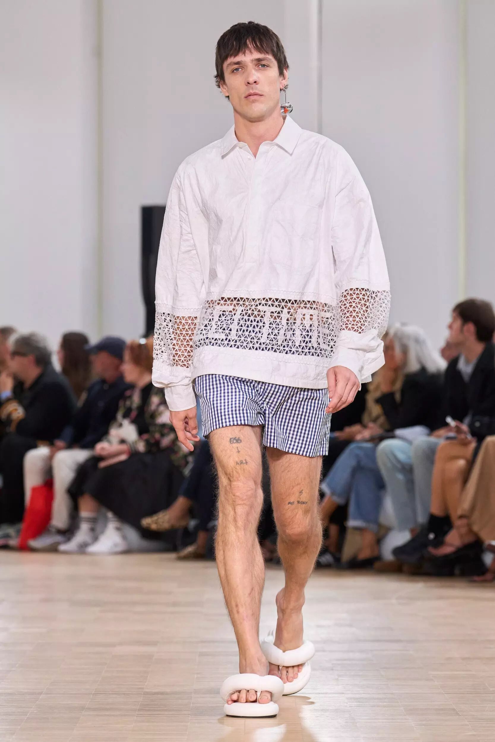 Gingham Logo Shorts Blue